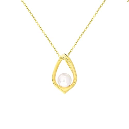 Aotiwe Damen Kette Modern, Halskette Damen Aesthetic Perlenanhänger Damen Halskette ohne Anhänger Gold 925 Silber von Aotiwe