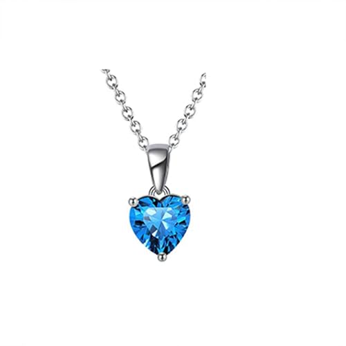 Aotiwe Damen Kette Set, Freundschaftskette Cool Herzförmig Freundschaftskette Liebe Blau Dezember mit Zirkonia 925 Silber von Aotiwe