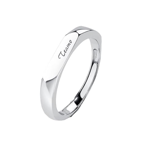 Aotiwe Edelstahl Ringe Damen Silber, Damenring Offen Polieren des Einfachen Stils 925 Silber Verstellbar von Aotiwe