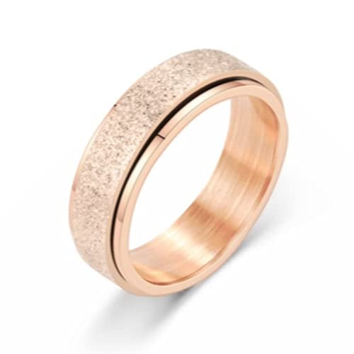 Aotiwe Eheringe Billig, Bandring Frauen 6Mm Gefrostet Drehbar Rose Gold 60 (19.1) für Partnerschaft Trauung von Aotiwe