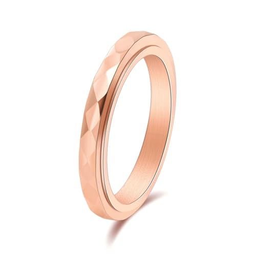 Aotiwe Eheringe Damen, Statement Ring Damen Geometrische Drehbare Ringe Rosegold aus Titan Stahl Größe 67 (21.3) von Aotiwe