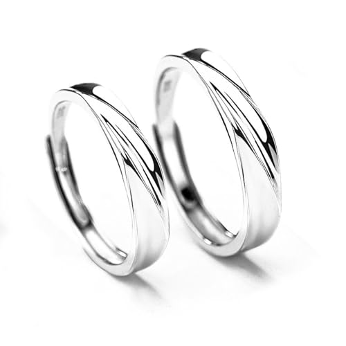 Aotiwe Eheringe Silber Herren, Silber Ring Herren 925 Band Verstellbar Geschenke für Männer von Aotiwe
