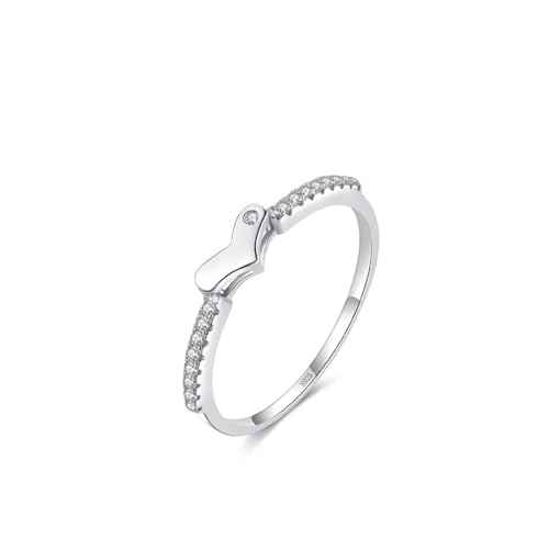 Aotiwe Eheringe Silber für Frau, S925 Ring Liebesherz mit Rundschliff Weiß Zirkonia Größe 60 (19.1) von Aotiwe