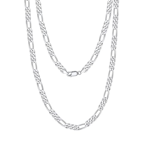 Aotiwe Halskette Damen Silber Modern, Damen Kette Silber 925 Figarokette 3,3 mm Halskette für Freundin 50cm von Aotiwe