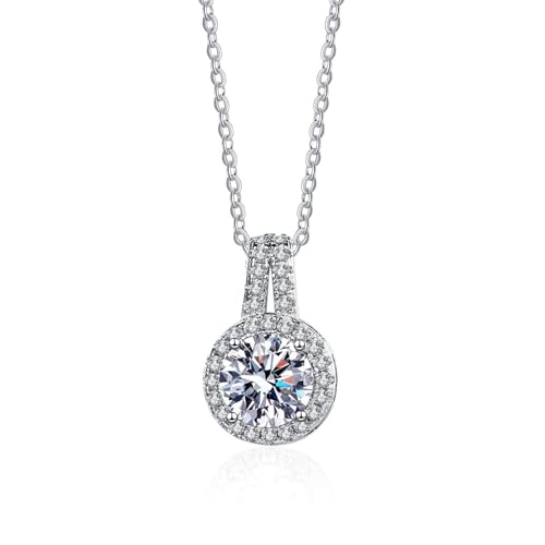 Aotiwe Halskette Frauen, Freundschaftskette Cool Runder Anhänger mit Zirkonia Silber Necklace Women Bridal Kabel Kette von Aotiwe