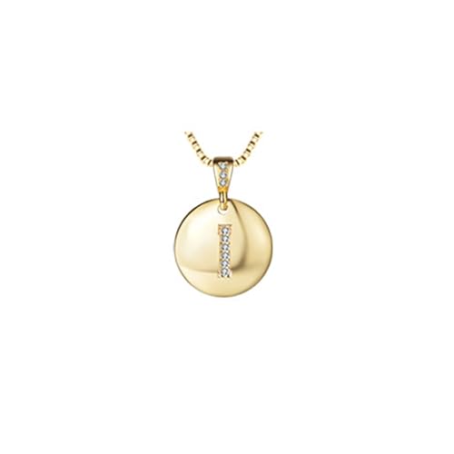 Aotiwe Halskette Gold, Necklace Women Mom Runder Teller Buchstabe I mit Zirkonia Freundschaftskette Cute Kasten Kette von Aotiwe