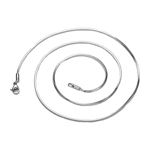 Aotiwe Herren Halskette 50cm, Schmuck Kette 2mm Silber Edelstahl Schlangenkette Link Chain von Aotiwe