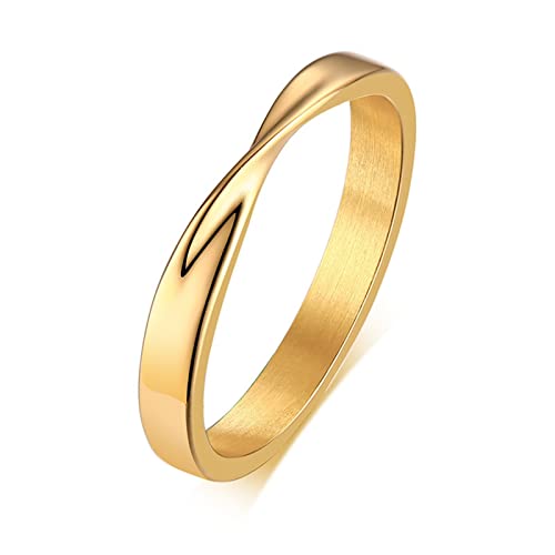 Aotiwe Keltischer Ring Herren, Ehemann Geschenk Möbius Ring Gold Größe 60 (19.1) für Memoir Weihnachten von Aotiwe