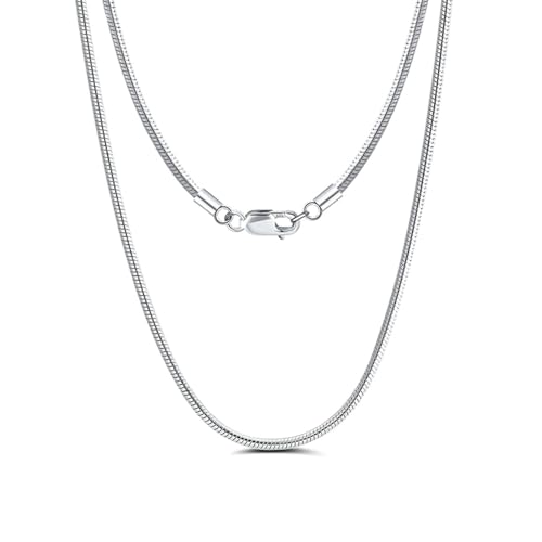 Aotiwe Kette Damen Silber Zart, Kette Damen Collier Kette Boho Kette Damen 1.5mm 925 Silber 55cm Geschenke für Frauen von Aotiwe