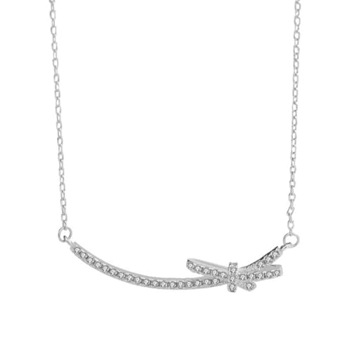 Aotiwe Kette Damen Silber Zart, Kette mit Anhänger Vintage Knotendesign Aus Kubischem Zirkon Necklace Women Rolokette von Aotiwe