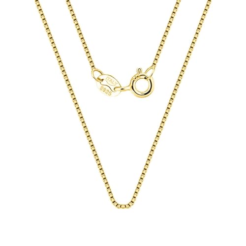 Aotiwe Kette Damen Zart, Kette Silber 925 Damen Kastenkette Boho Kette Damen Gold 55cm Mutter Tochter Geschenk von Aotiwe