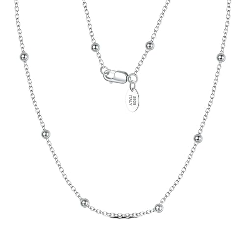 Aotiwe Kette Damen Zart, Necklace 925 Silver Kette Halskette Damen Zart Silber 60cm Beste Freundin Geschenke Geburtstag von Aotiwe