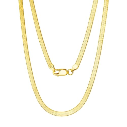 Aotiwe Kette Gold Damen Einfach, Freundschaftskette 925 Kette Halsreif Damen 18K Vergoldet 45cm Geschenk Freundin von Aotiwe