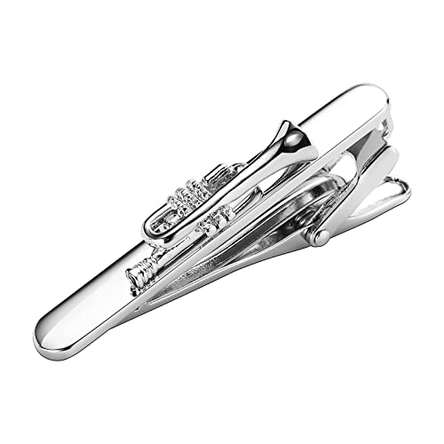 Aotiwe Krawatte Set Herren, Krawattennadel Gothic Trompete Silber Rostfreier Stahl Business Stil Vatertag von Aotiwe