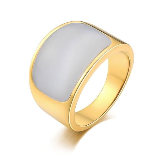 Aotiwe Matching Rings, Gemshine Ring Halbbogen Gold Eheringe Deko Hochzeit mit Weiß Zylindrisch Zirkonia Edelstahl Größe 65 (20.7) von Aotiwe