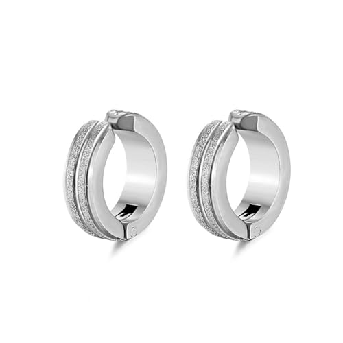 Aotiwe Ohrhänger, Hoop Earrings Silver Matte Runde Form Silber Edelstahl Beste Freundin Geschenke von Aotiwe