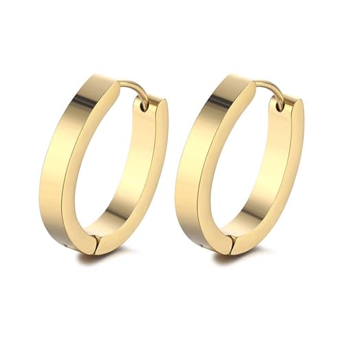 Aotiwe Ohrringe Damen, Gold Creolen Klein Polierte U Form Damenohrringe Gold Edelstahl Damen Geschenk von Aotiwe