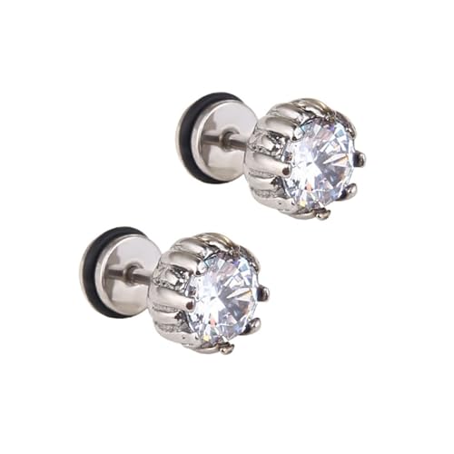 Aotiwe Ohrringe Stecker, Ohrringe Damen Vintage mit Weißem Quadratischem Zirkonia Edelstahl 15mm von Aotiwe