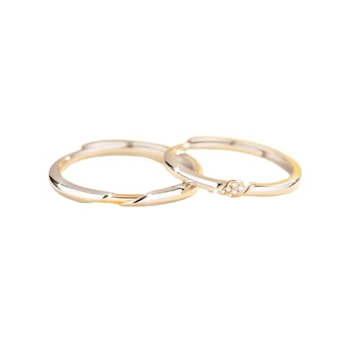 Aotiwe Paar Ringe, Fingerring Damen Silber Möbiusband mit Rundschliff Zirkonia 925 Silber Verstellbar von Aotiwe