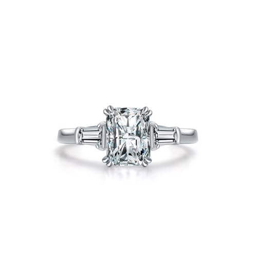 Aotiwe Pinky Ring, Ring Schmuck Silber Rechteckiger Zirkon Im Smaragdschliff 925 Silber Größe 49 (15.6) von Aotiwe