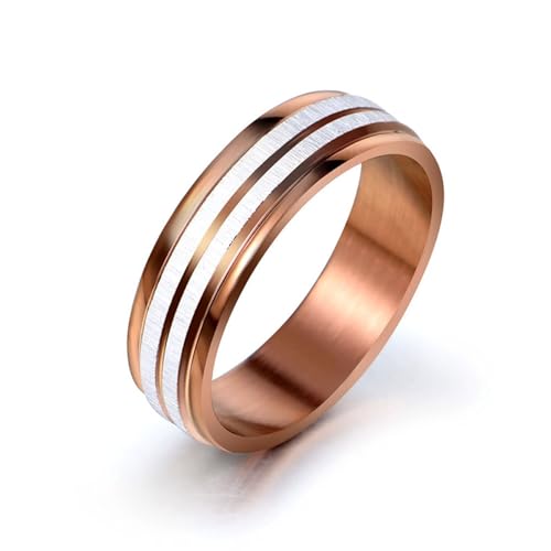 Aotiwe Promise Ring, Eheringe für Herren 6mm Mattiert Rosegold Matching Rings Edelstahl Größe 60 (19.1) von Aotiwe