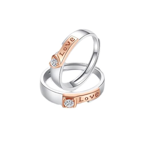 Aotiwe Ring Damen Silber Schlicht, Silber Ring Damen 925 Liebe mit Rundschliff Zirkonia Verstellbar von Aotiwe
