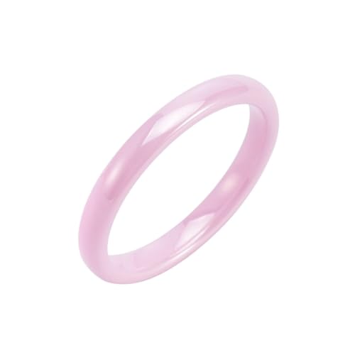 Aotiwe Ring Damen Zeigefinger, Wedding Rings Einfach Rosa aus Keramik Größe 54 (17.2) Jahrestag Geschenk von Aotiwe