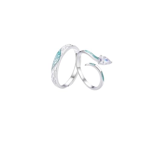 Aotiwe Ring Frauen Offen, Verlobungsring Damen 925 Silber Silber Blau Glückverheißende Wolken mit Rundschliff Zirkonia Verstellbar von Aotiwe