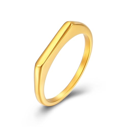 Aotiwe Ring Gold Damen Modern, Ring Edelstahl Frauen Schmal 2,3mm Ring Damen Cool Größe 60 (19.1) von Aotiwe