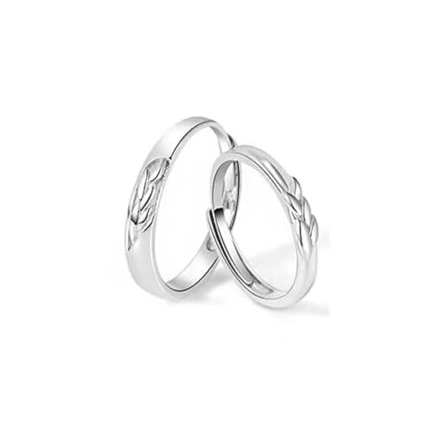 Aotiwe Ring Herren 925, Ring Herren Silber Dünn Weizenähren Verstellbar Jahrestag Geschenk von Aotiwe