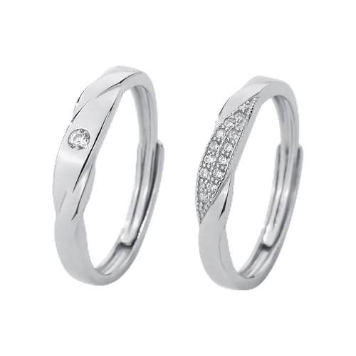 Aotiwe Ring Herren 925, Ring Männer Silber Eleganter Style mit Zirkonia mit Rundschliff Zirkonia Verstellbar von Aotiwe