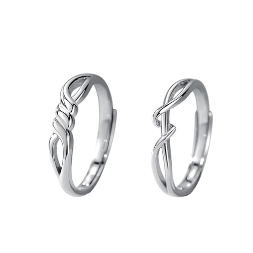 Aotiwe Ring Herren Offen, Silber Ringe Herren Verworrene Linien 925 Silber Verstellbar Witzige Geschenke für Männer von Aotiwe