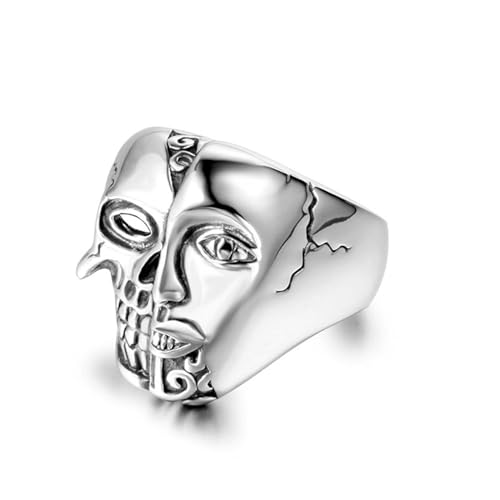 Aotiwe Ring Herren Silber Dünn, Edelstahlringe Herren Set Schädel Eheringe für Männer Größe 65 (20.7) von Aotiwe