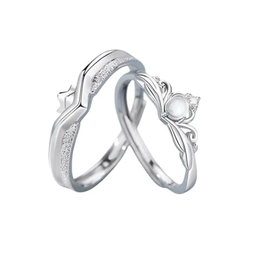 Aotiwe Ring Männer 925, Männer Ringe Set Silber Krone Verstellbar Geschenke für Männer von Aotiwe