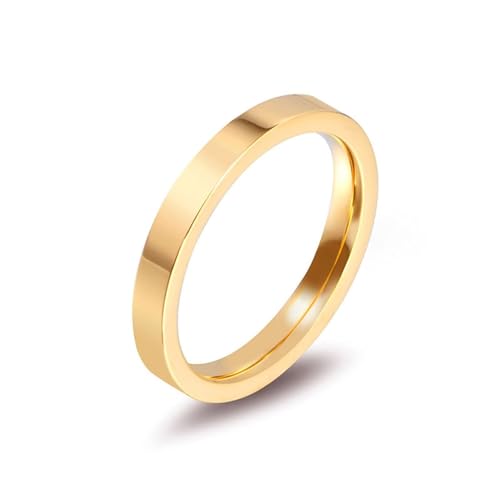 Aotiwe Ring Männer Gold, Heiratsantrag Ring Schmal 3mm Verlobungsring für Männer Edelstahl Größe 45 (14.3) von Aotiwe