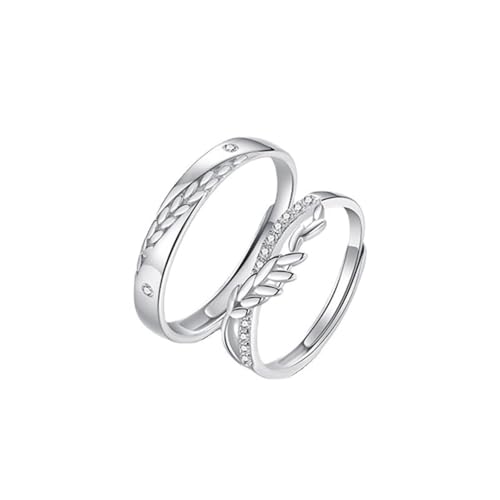 Aotiwe Ring Männer Silber 925, Ring Silber Herren Breit Weizenähren Verstellbar Geschenk Hochzeit von Aotiwe