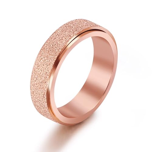 Aotiwe Ring Rosegold Edelstahl, Engagement Ring Set 5,6mm Mattiert Freundschaftsringe Herren Größe 52 (16.6) von Aotiwe