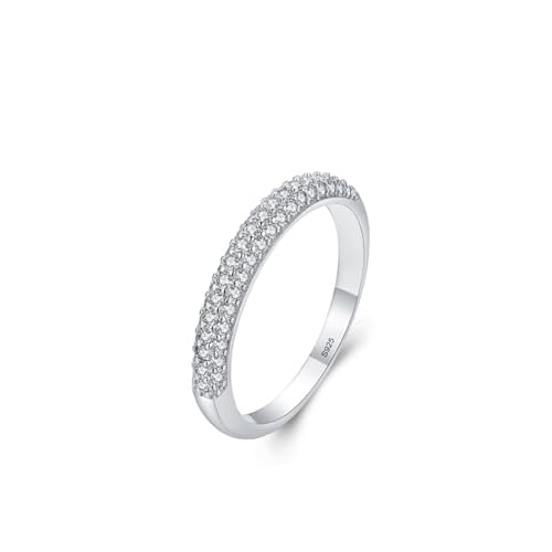 Aotiwe Ring Set Silber, Sterling Silber Ring Doppelte Reihe Zirkon Größe 52 (16.6) Geschenk Hochzeitstag von Aotiwe