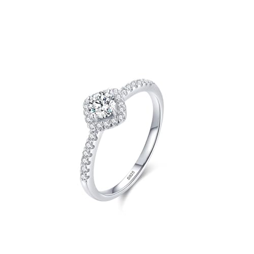 Aotiwe Ring Set Silber 925 Damen, Silber Ringe Boho Quadratischer Heiligenschein mit Weiß Zirkonia Größe 54 (17.2) von Aotiwe
