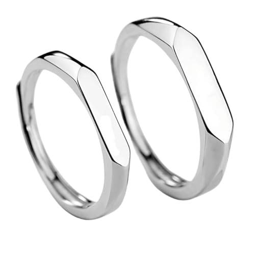 Aotiwe Ring Silber 925, Eheringe Silber für Frau Polieren des Einfachen Stils Paar Verstellbar von Aotiwe