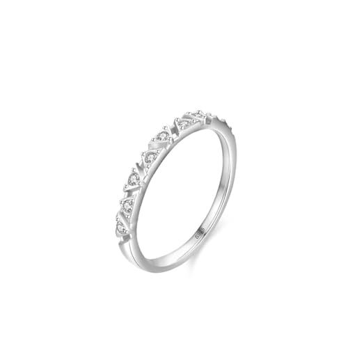 Aotiwe Ring Silber 925 Damen, Freundschaftsringe Silber Dreiecksband mit Zirkon Größe 49 (15.6) von Aotiwe