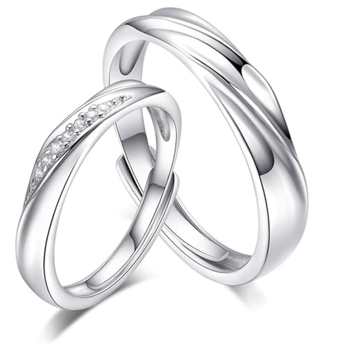 Aotiwe Ring Silber Herren Breit, Herren Ringe Vintage Möbiusband 925 Silber Verstellbar Witzige Geschenke von Aotiwe