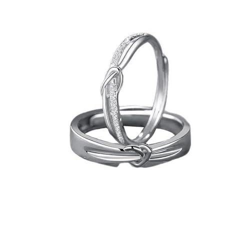 Aotiwe Ring Silber Herren Verstellbar, Männer Ringe Silber 925 Liebesknoten Geschenk Ehemann von Aotiwe
