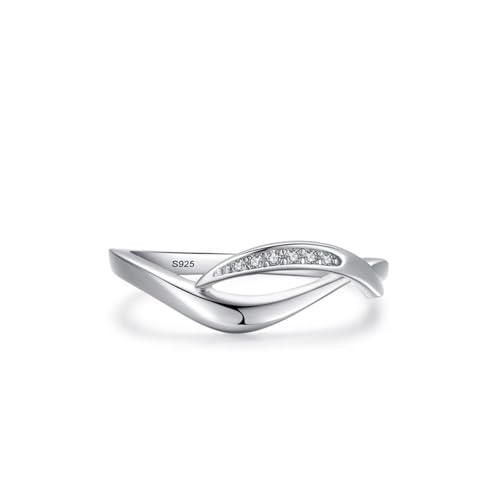 Aotiwe Ringe Damen Vintage, Ring Damen Silber 925 Bogenkreuz mit Rundschliff Weiß Zirkonia Größe 57 (18.1) von Aotiwe