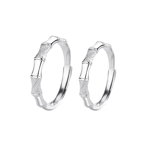 Aotiwe Ringe Frauen Offen, Damenring Silber Bambusform 925 Silber Verstellbar Geschenk für Frauen von Aotiwe