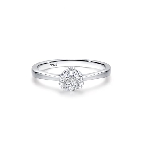 Aotiwe Ringe Frauen für mittelfinger, Freundschaftsringe Damen Silber Clustereinstellung mit Marquiseschliff Weiß Zirkonia 925 Silber Größe 57 (18.1) von Aotiwe