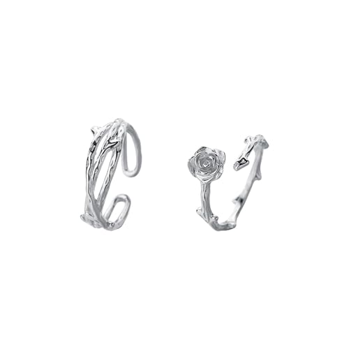 Aotiwe Ringe Herren Silber, Ring Männer 925 Dornen Verstellbar Geschenk 30 Geburtstag Mann von Aotiwe