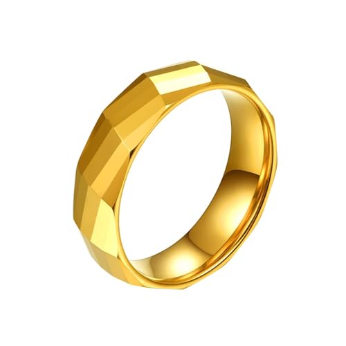 Aotiwe Ringe in Gold, Ring Man Rechteckig Poliert 6mm Ringe Herren Cool Wolfram Größe 60 (19.1) von Aotiwe