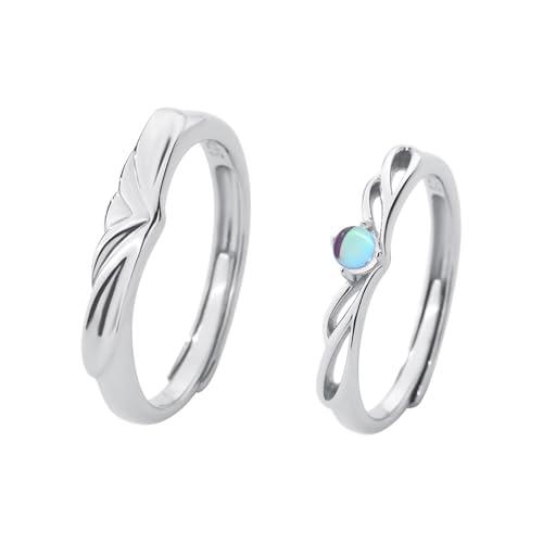 Aotiwe Rings Men Silver, Silber Ring Herren 925 V-Förmiges Muster Verstellbar Witzige Geschenke von Aotiwe