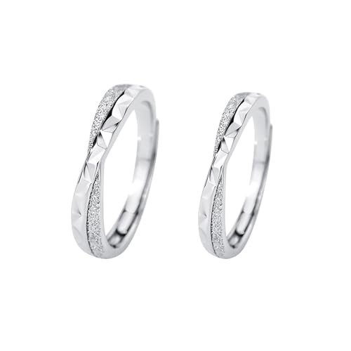 Aotiwe Silber Ringe Man, Engagement Ring Man Kreuzgeometrie 999 Sterling Silber Verstellbar von Aotiwe